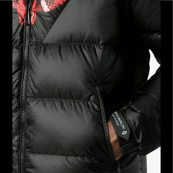 EUC Men’s Medium Marcelo Burlon County Of Milan Hooded Snake Print Down Jacket - Picture 4 of 16